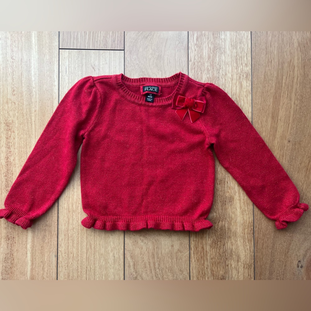 ❤️ The Children’s Place Red Sparkle Sweater - Size 18 Months